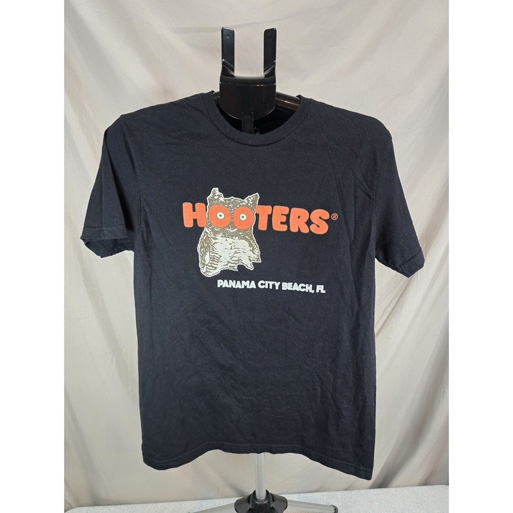 Hooters Black Mens Shirt, Panama City Beach FL, Size Medium M